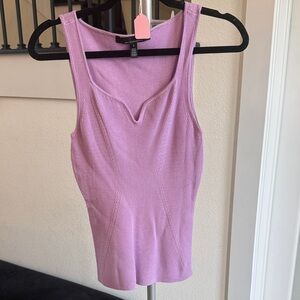 White House Black Market Lilac Ribbed Tank Top